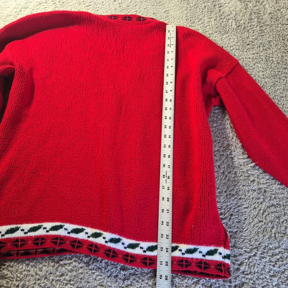 Private Eyes Vtg Christmas Cardigan Womens‎ Holiday Ugly Sweater Estimated L/XL